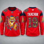 2026 Florida Panthers Vamos Gatos Matthew Tkachuk #19 Hockey Jersey