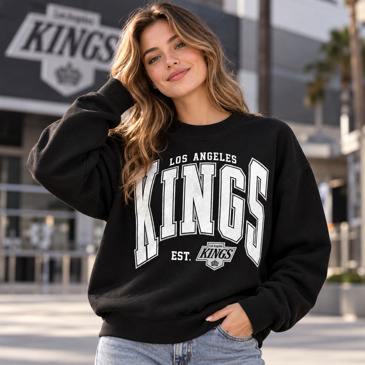 2026 Tatyana Ali Los Angeles Kings KING Crewneck Sweatshirt – Black Graphic Pullover 2026 Tatyana Ali Los Angeles Kings KING Crewneck Sweatshirt – Black Graphic Pullover