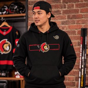 2026 Jordan Spence #10 Ottawa Senators Hockey Hoodie – Black Graphic Pullover