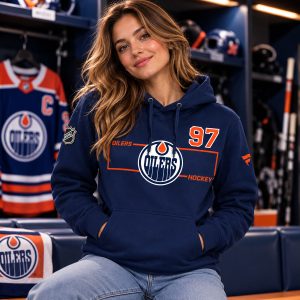 Connor McDavid 97 Oilers Hockey Pullover Hoodie