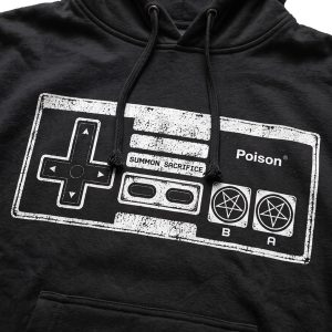 Satanic Gamer Hoodie – Dark Retro Video Game Controller Design