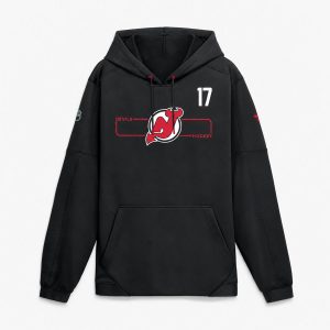 Evan Rodrigues #17 New Jersey Devils Black Hoodie