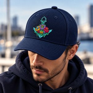 2026 Seattle Kraken Colorful Anchor Embroidered Baseball Cap – Navy Blue Hat