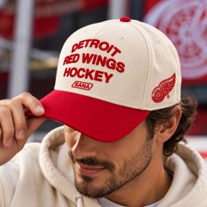 Detroit Red Wings 100th Anniversary Hat – Cream & Red Adjustable Cap 6 2026 Detroit Red Wings 100th Anniversary Hat – Cream & Red Hockey Cap
