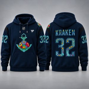 2026 Seattle Kraken Hispanic Heritage Night Hoodie – #32 Anchor Graphic Pullover