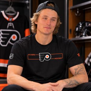 2026 Trevor Zegras Flyers Hockey T Shirt – Orange Logo Graphic Tee