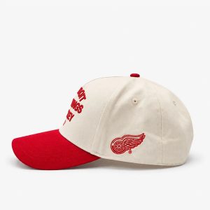 Detroit Red Wings 100th Anniversary Hat – Cream & Red Adjustable Cap 8 Detroit Red Wings Cream Adjustable Hockey Hat