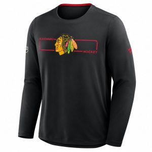 Connor Bedard #98 Chicago Blackhawks Hockey Long Sleeve Shirt 4 Chicago Blackhawks Connor Bedard 98 Black Hockey Shirt Long Sleeve