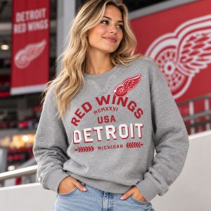 Alex DeBrincat Gray Detroit Red Wings Crewneck